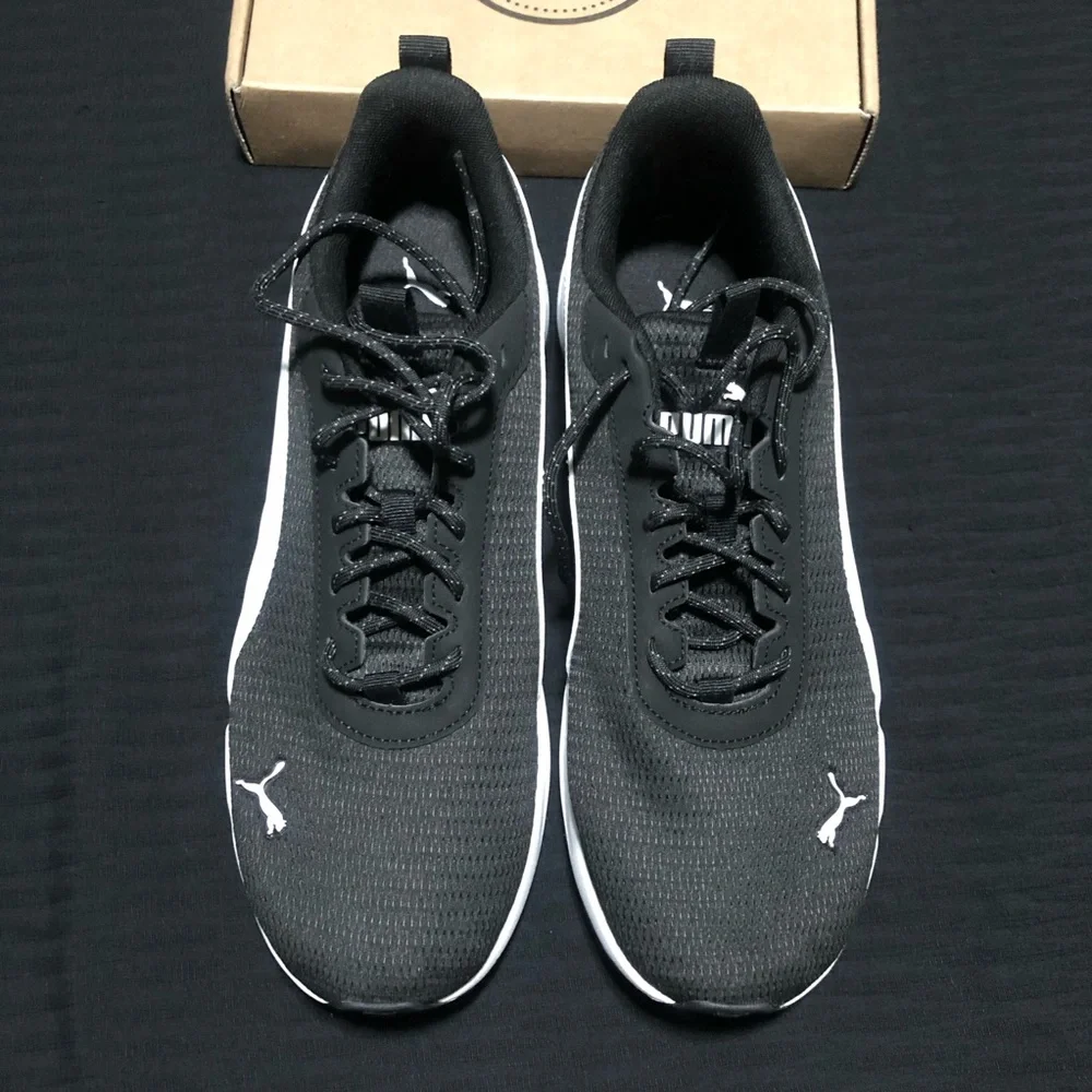 Puma Zip C Men's Sneaker Black White Athletic Running Shoes Size 9.5, 397087-01